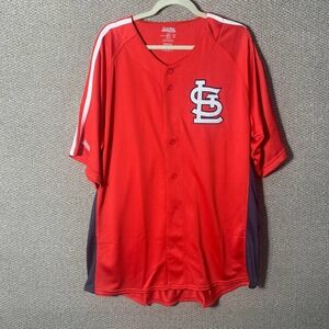 Stitches Mens Jersey Size‎ XL Red St. Louis Cardinals Button Front Baseball